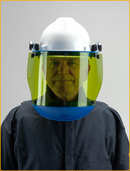 Arc Flash Helmet - Man wearing 2 layer balaclava hood